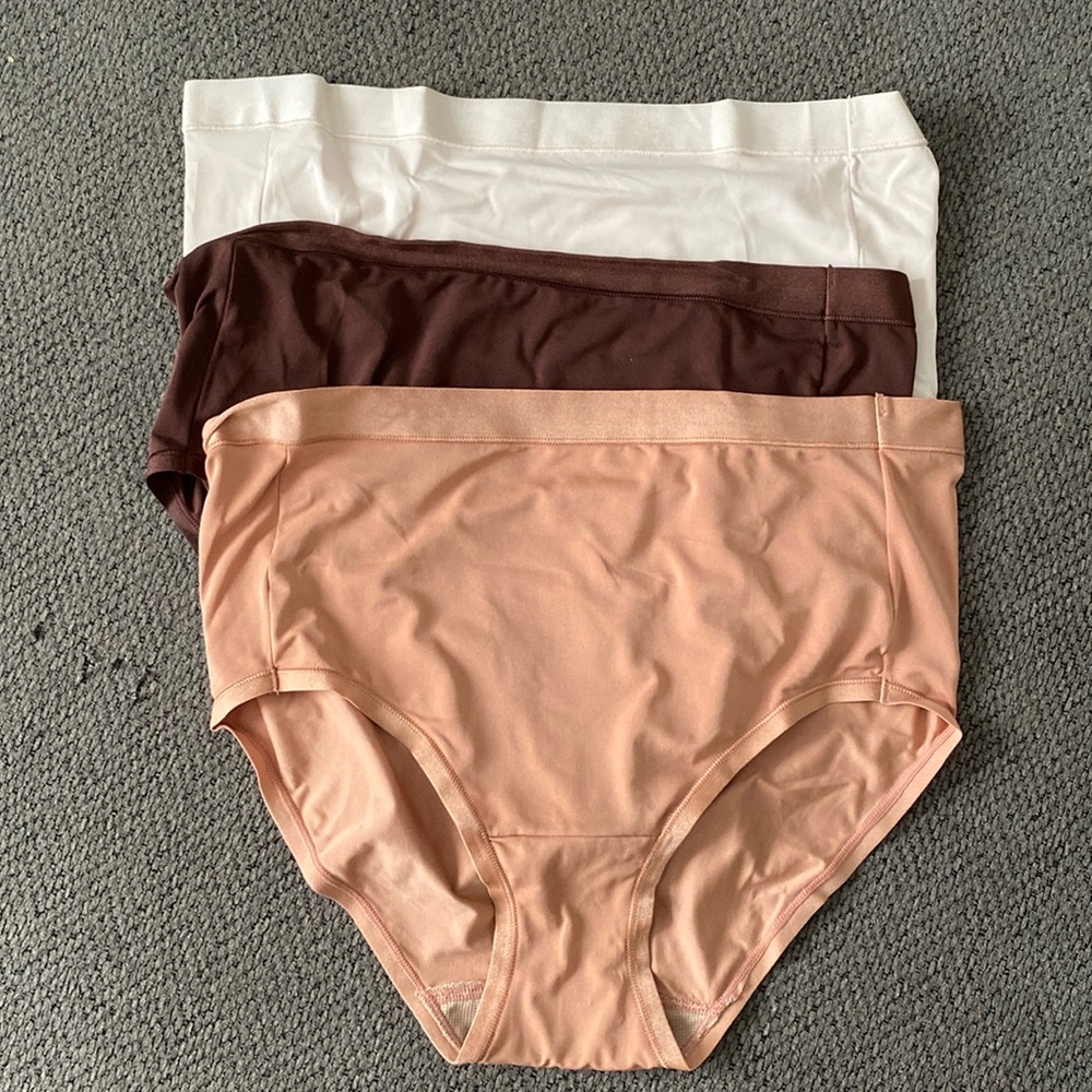 NWT Breebies Signature Satin Trim Briefs Set of 3 Panties Undies‎